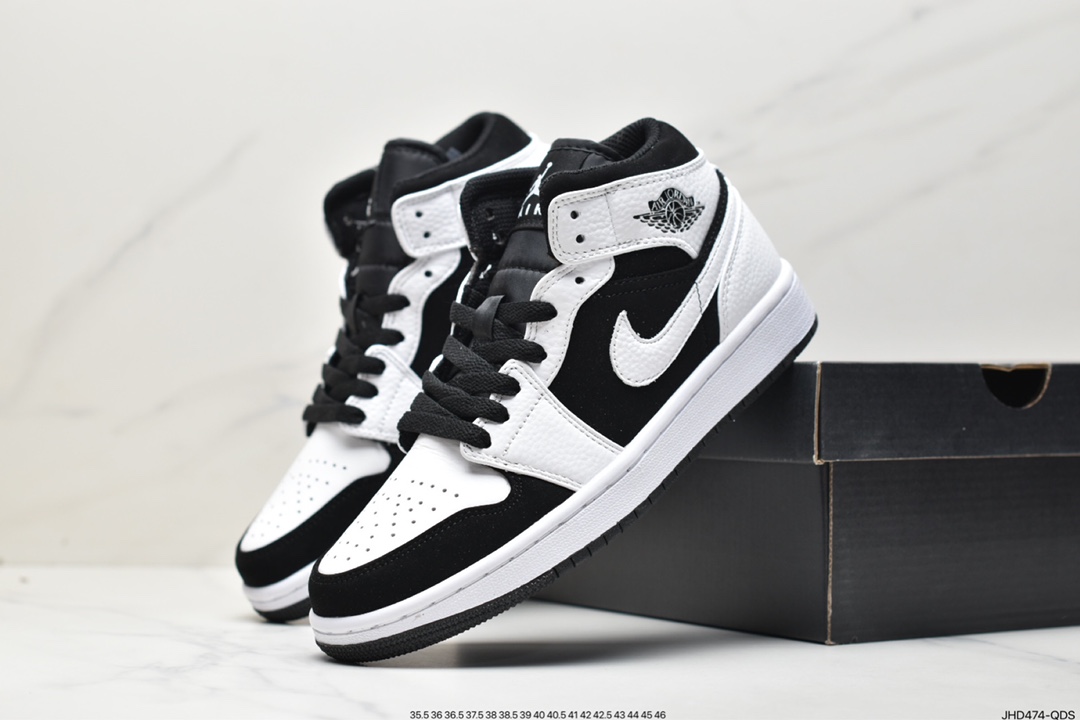 190 乔丹Air Jordan 1 Mid 乔1 中帮复古文化百搭休闲运动篮球板鞋 554724-122