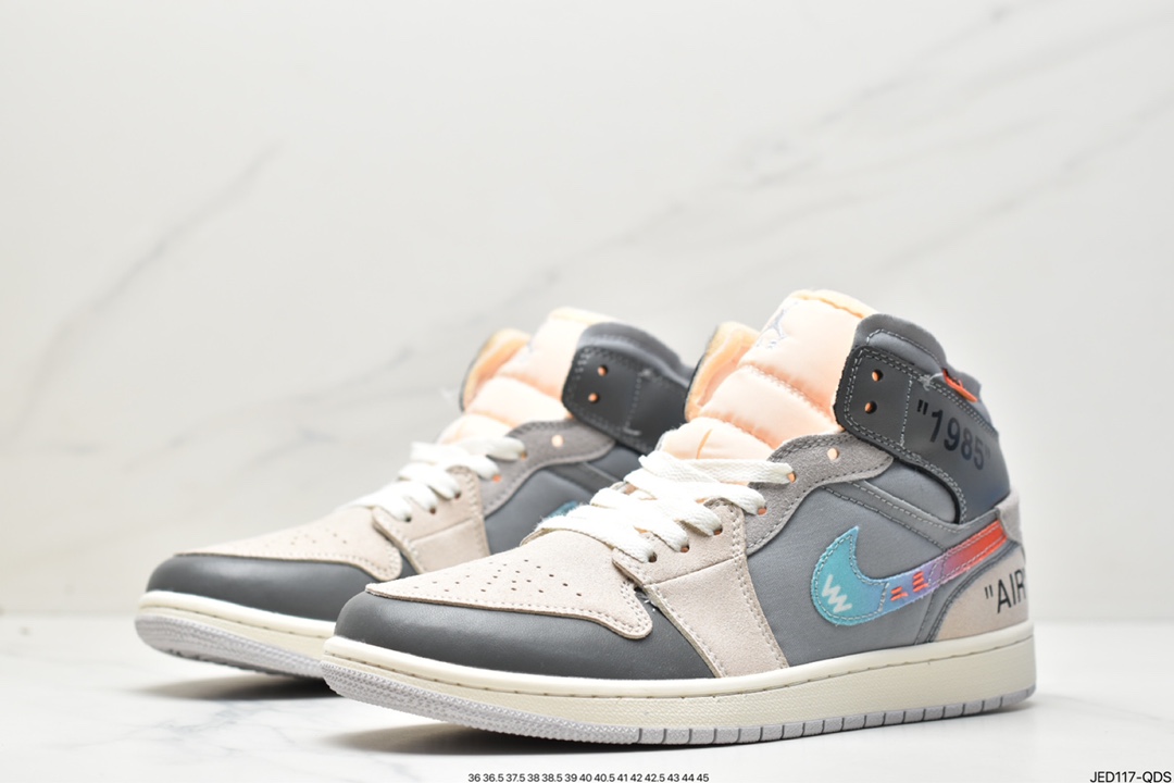 150 耐克NIKE Air Jordan I Mid 'White and Phantom'中帮DM9652-100