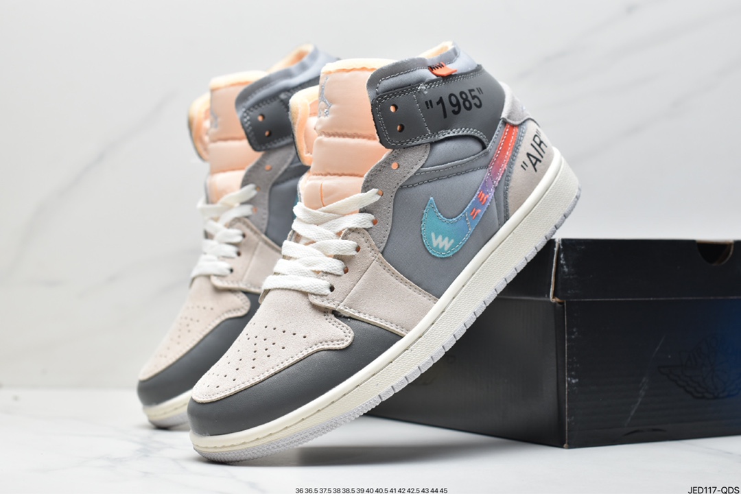 150 耐克NIKE Air Jordan I Mid 'White and Phantom'中帮DM9652-100