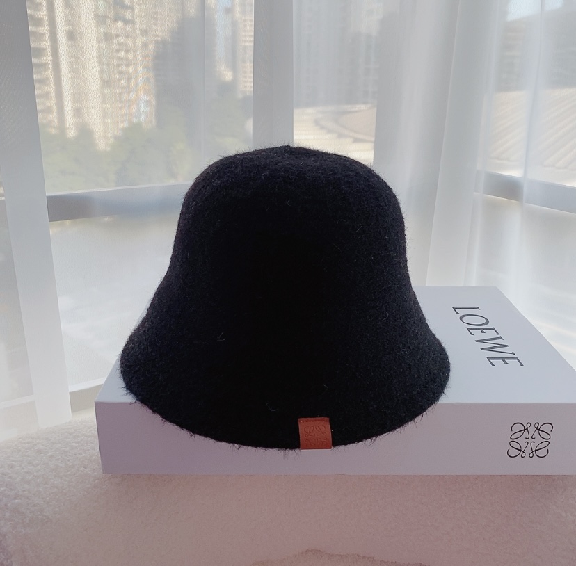 Loewe Hats Bucket Hat Black Knitting Fall/Winter Collection