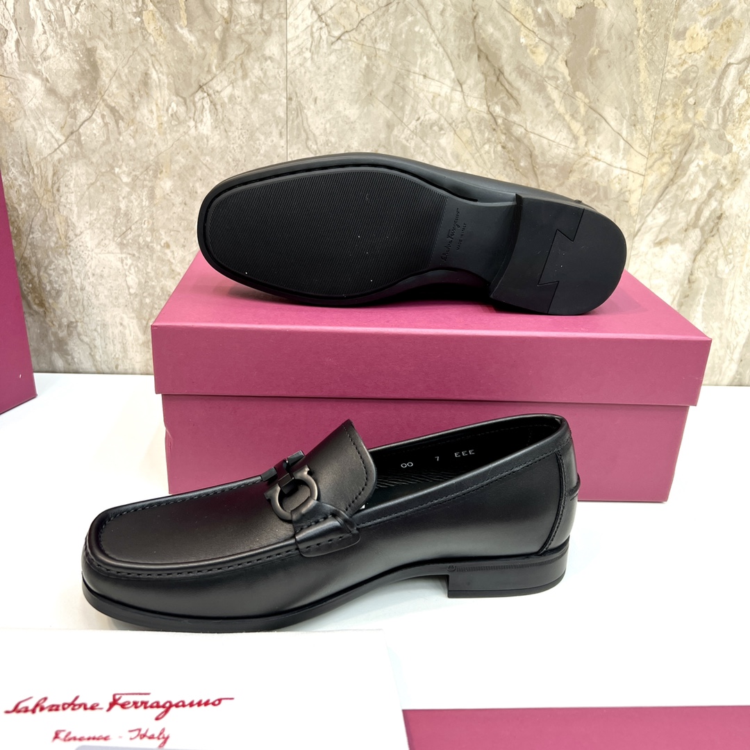 Salvatore Ferragamo Men's Leather Loafers Dress Shoes Black Size 39-44 10 i1670439692 1188 8