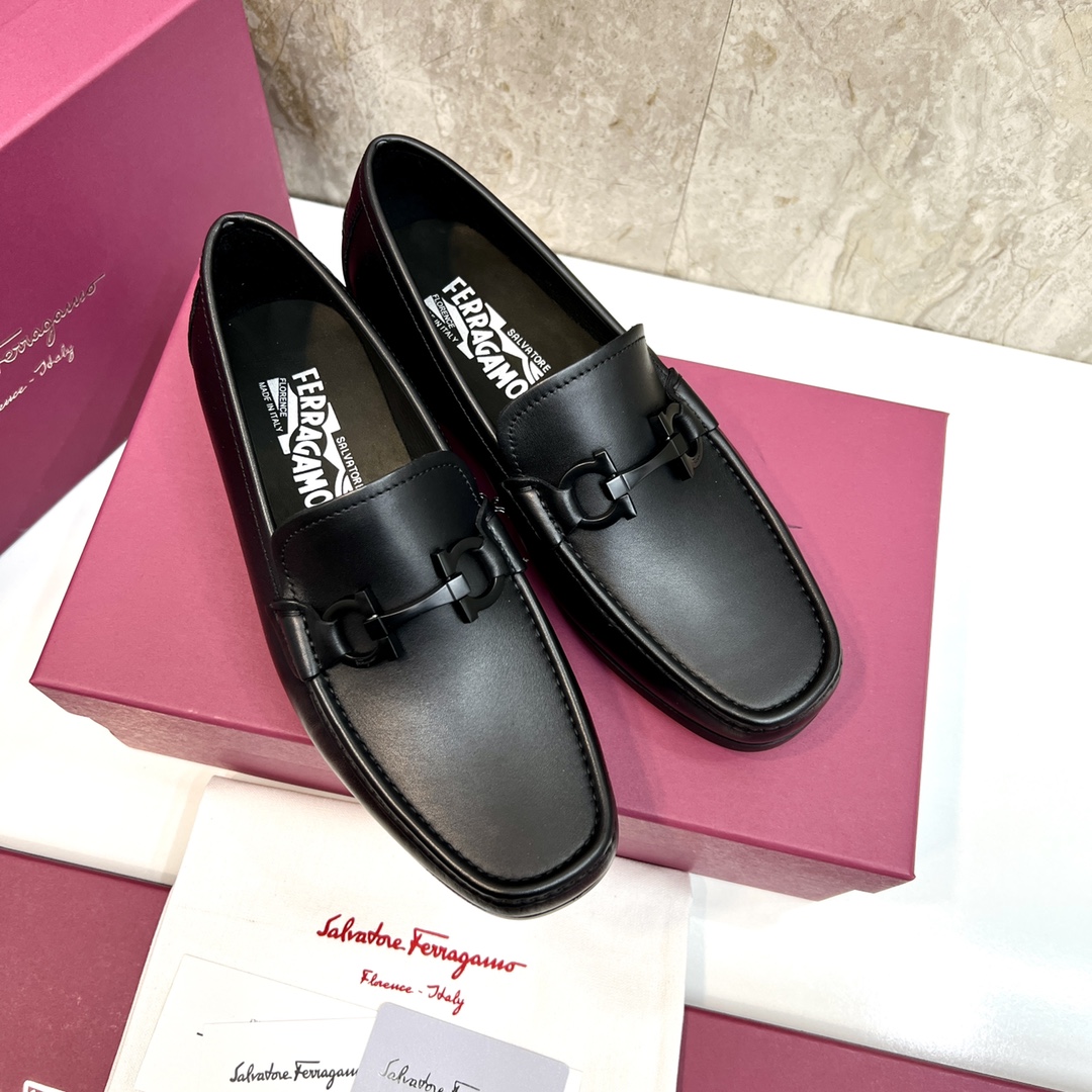 Salvatore Ferragamo Men's Leather Loafers Dress Shoes Black Size 39-44 4 i1670439692 1250 2