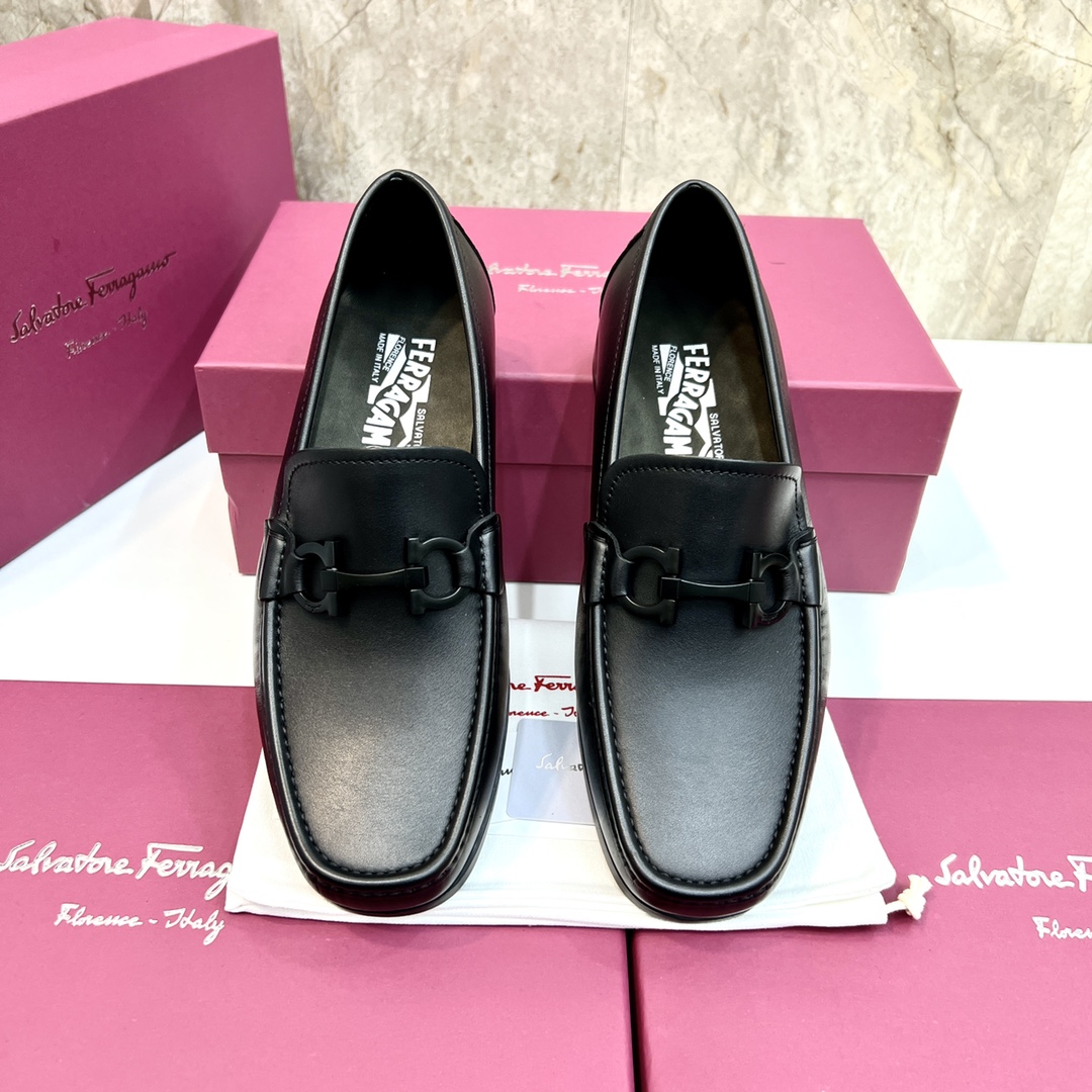 Salvatore Ferragamo Men's Leather Loafers Dress Shoes Black Size 39-44 6 i1670439692 3759 4