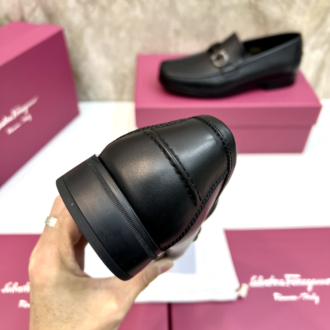 Salvatore Ferragamo Men's Leather Loafers Dress Shoes Black Size 39-44 9 i1670439692 4722 7
