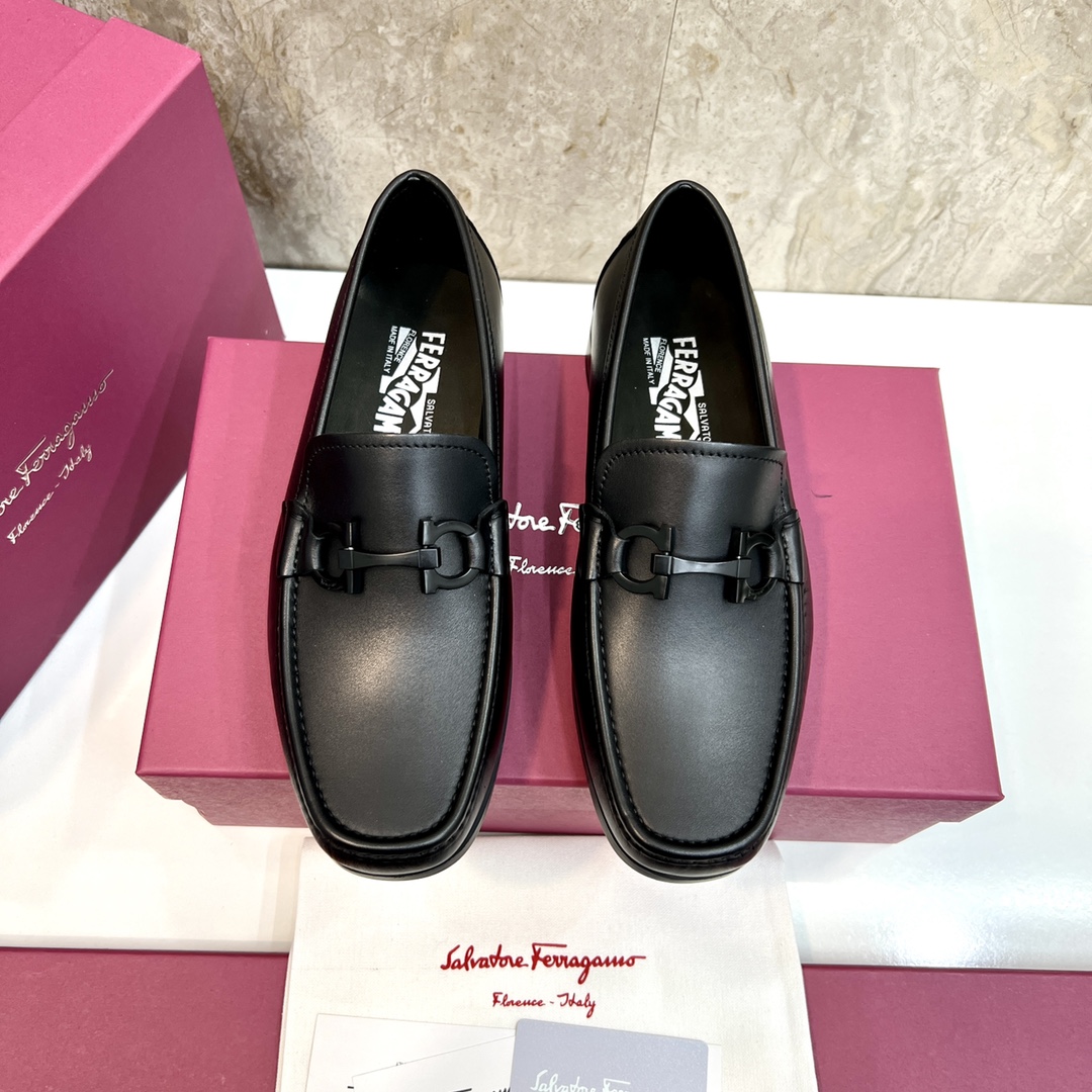 Salvatore Ferragamo Men's Leather Loafers Dress Shoes Black Size 39-44 2 i1670439692 8347 0