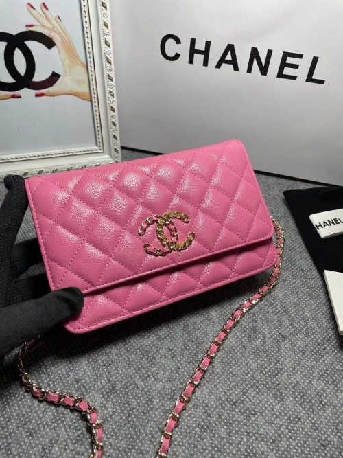 Chanel WOC Wallet on Chain Pink Leather Crossbody Bag, 19cm 1 Chanel WOC Wallet on Chain Pink Leather Crossbody Bag, 19cm