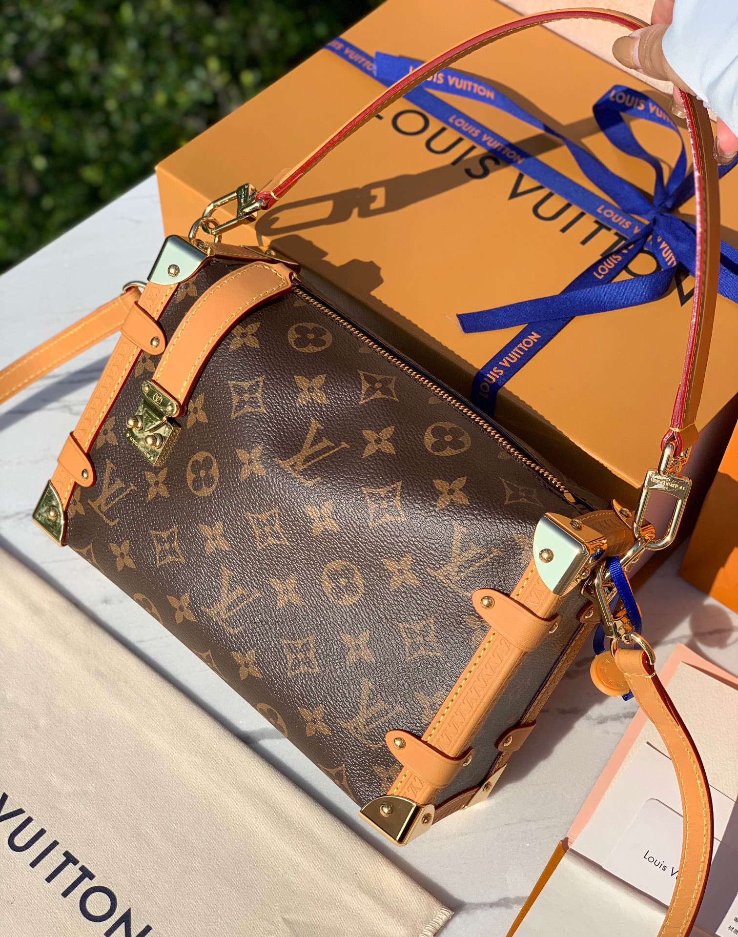 🌼 m46358尺寸21×14×6cm 2023 LV老花软盒子系列 side trunk 🌼Pm手袋，