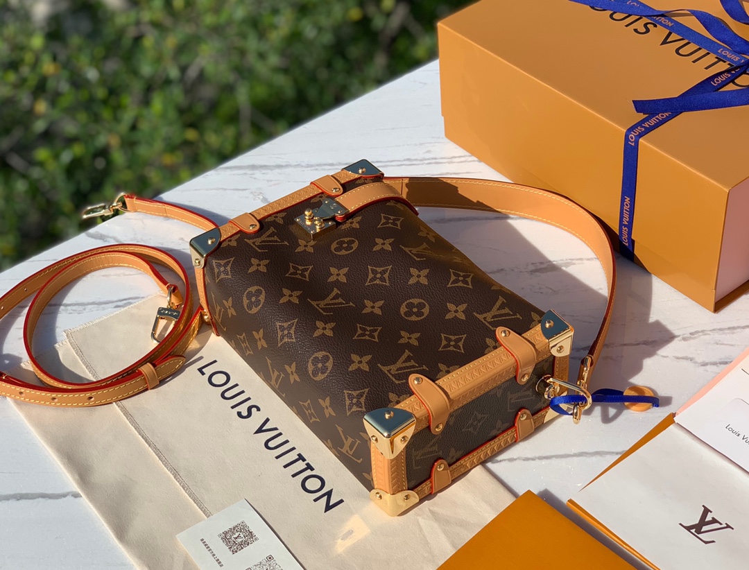 🌼 m46358尺寸21×14×6cm 2023 LV老花软盒子系列 side trunk 🌼Pm手袋，