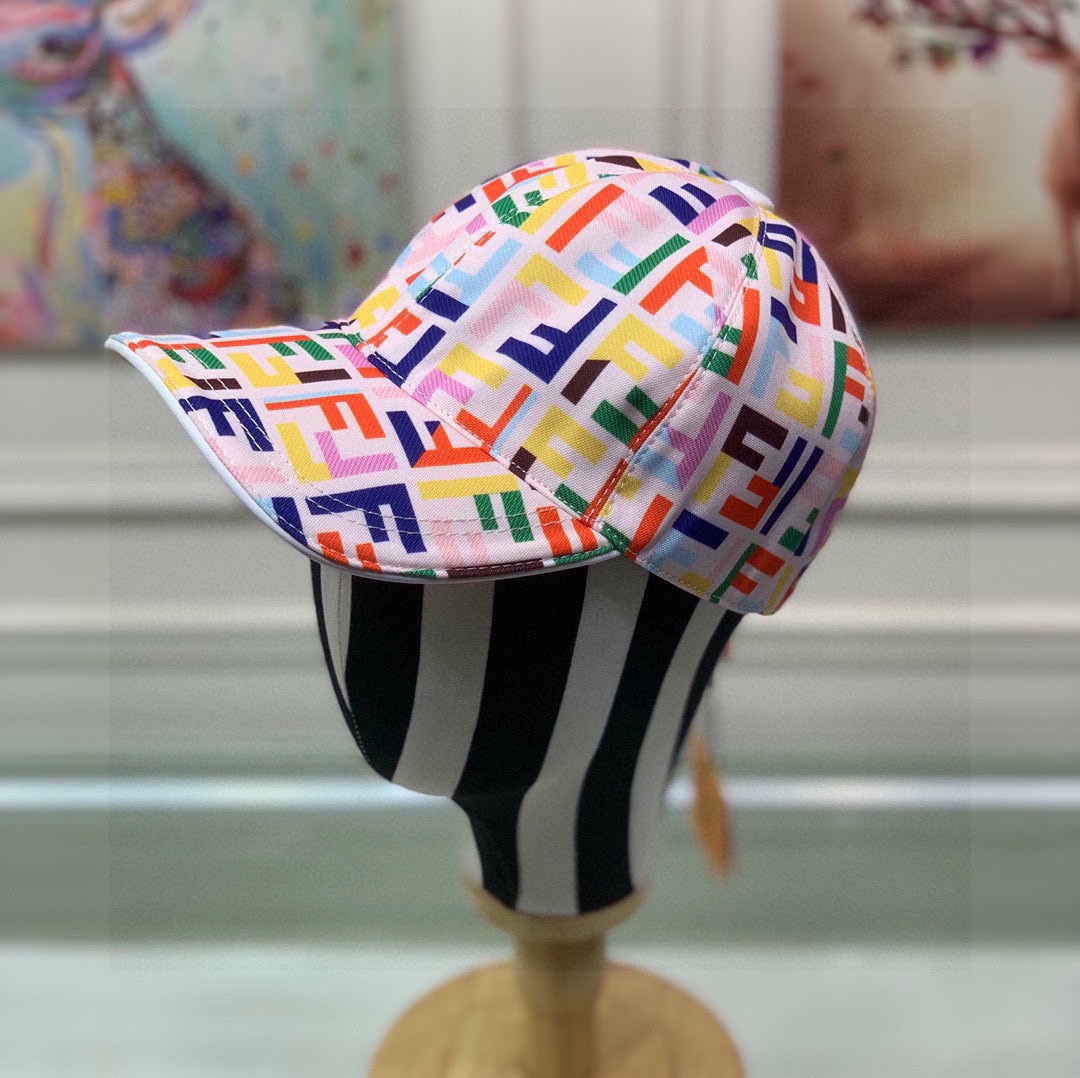 Fendi Multicolor FF Jacquard Baseball Cap, Adjustable Fit, Premium Quality
