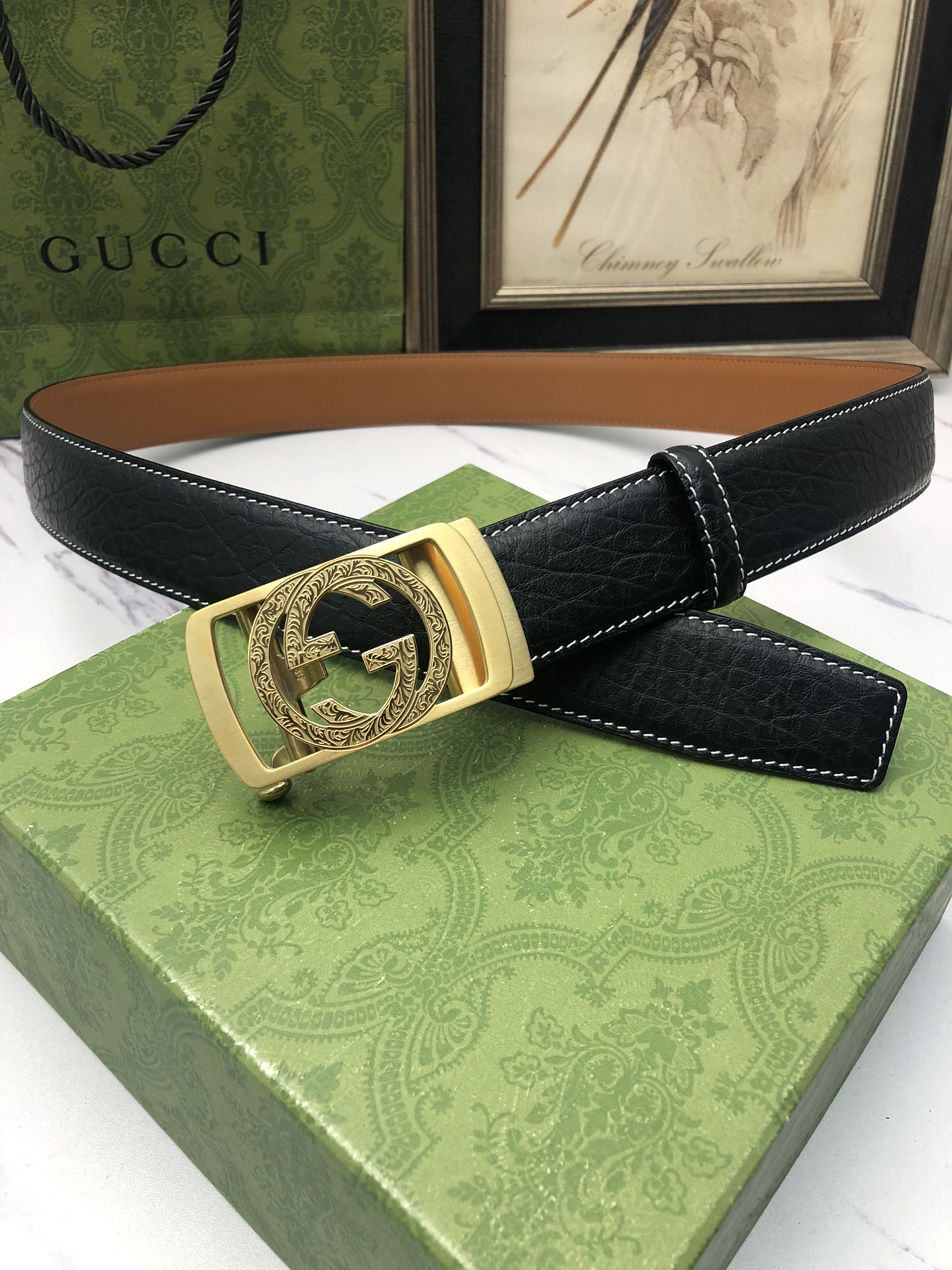 [Gucci Belts]Gucci Gucci: Original original first layer cowhide elephant leath