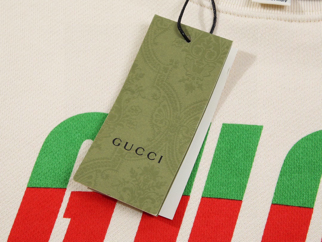 230 古驰/Gucci 经典闪电logo印花毛圈圆领卫衣