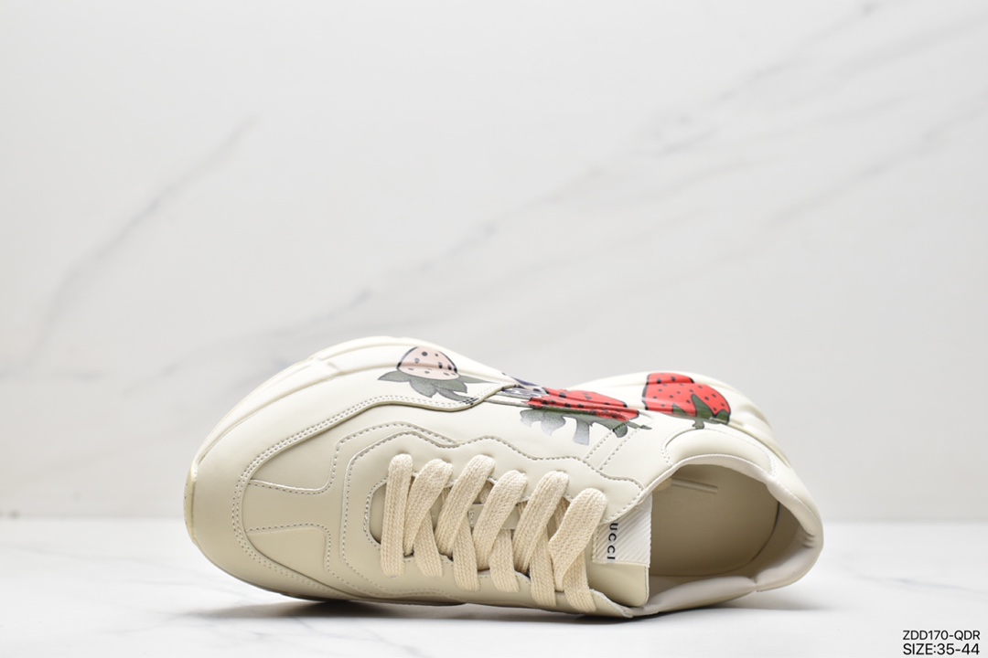 Italian fashion luxury brand Gucci Rhyton Vintage leather angular retro daddy casual sports jogging shoes 500877 DRW00 9522