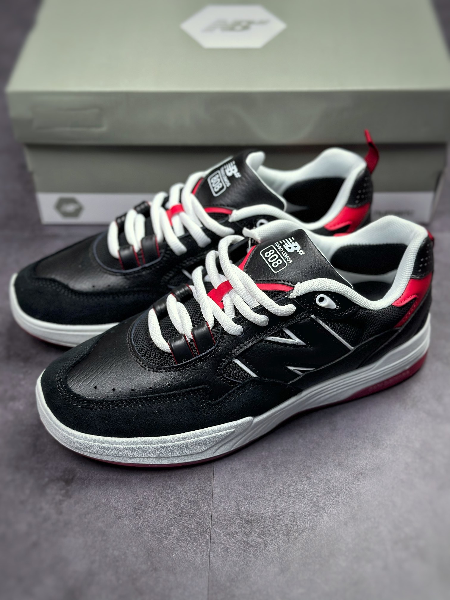 New Balance 808 series black and red comfortable wear-resistant sneakers NM808BRD