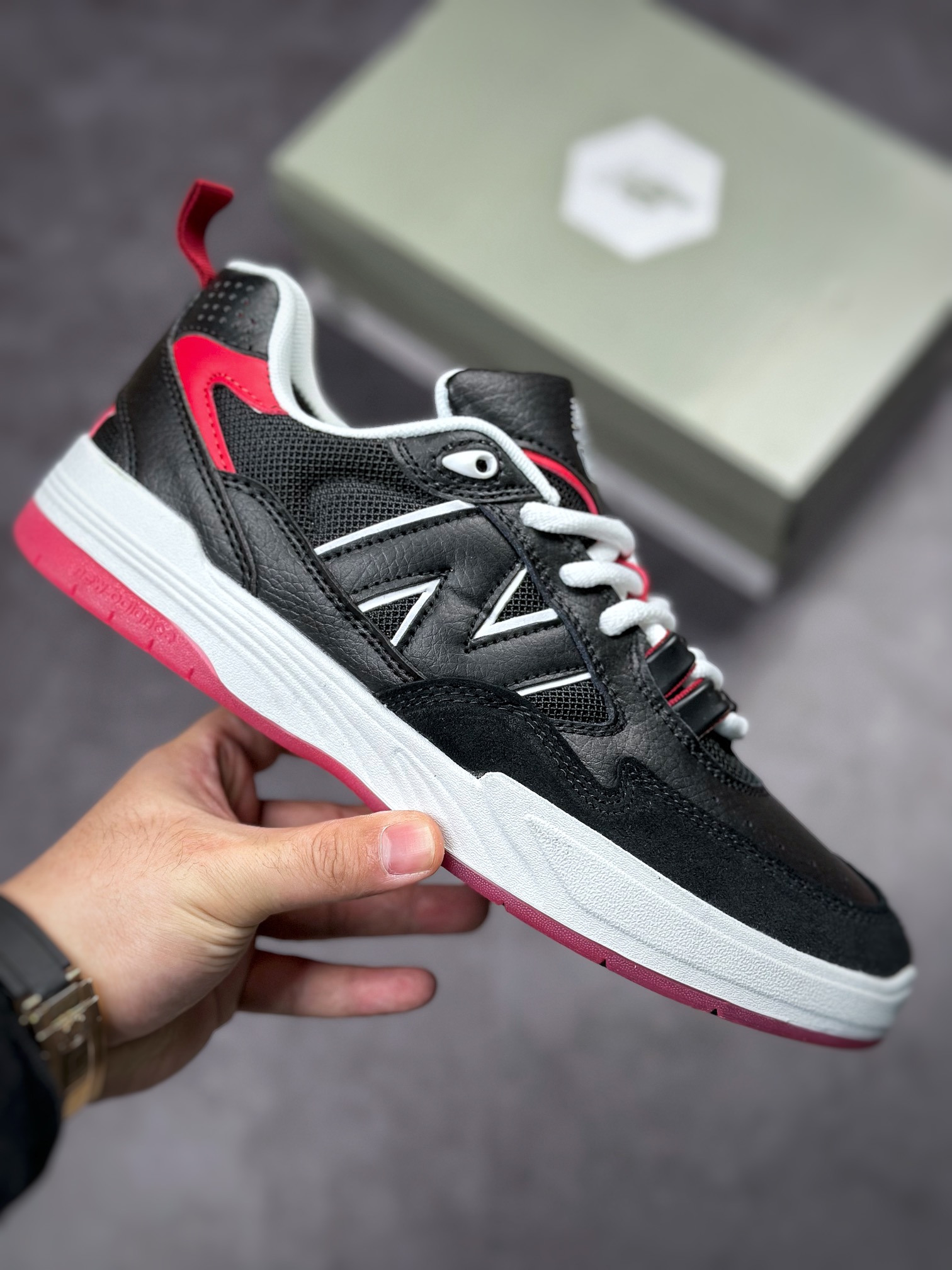 New Balance 808 series black and red comfortable wear-resistant sneakers NM808BRD