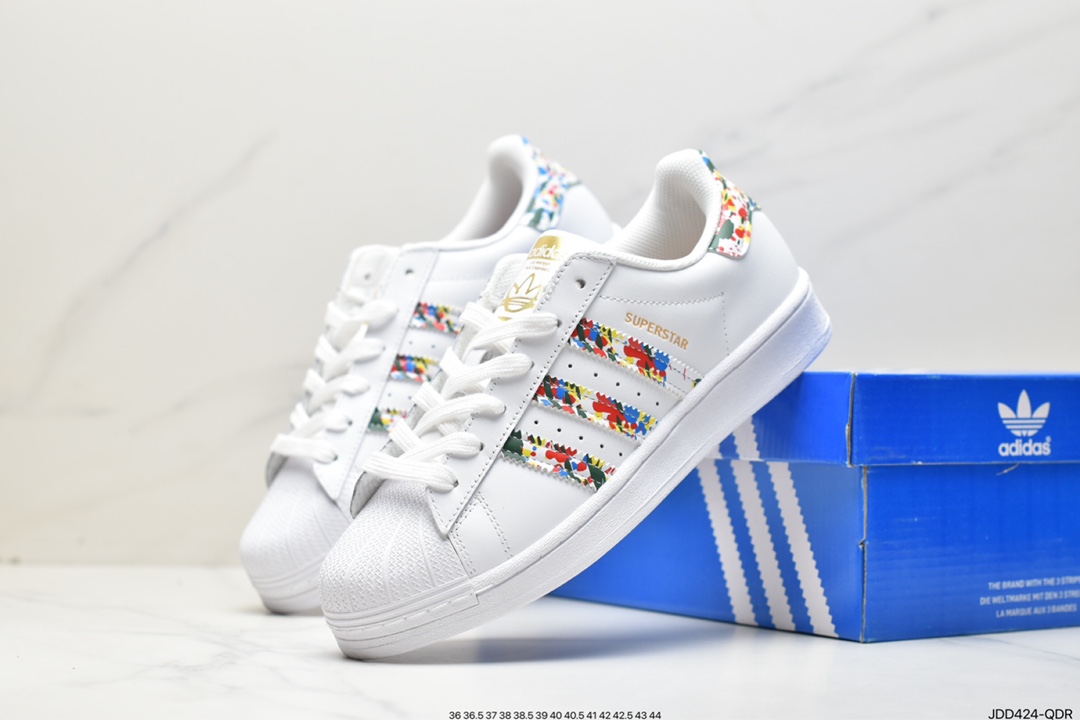 Adidas Originals SUPERSTAR W white blue gray shell head CP9502