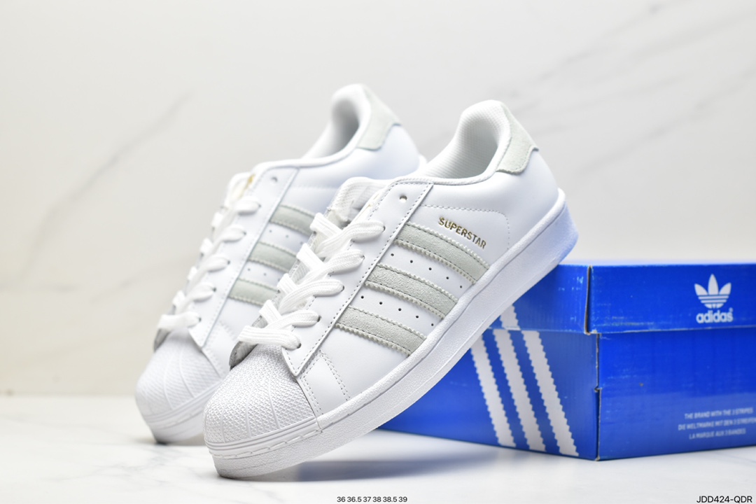 Adidas Originals SUPERSTAR W white blue gray shell head CP9502
