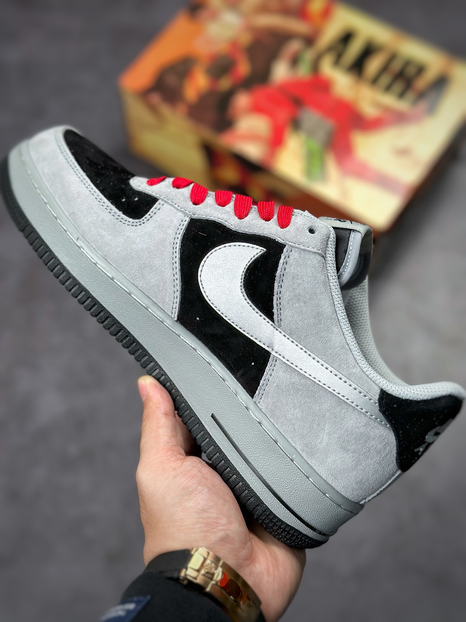 250 Nike Air Force 1 Low 07 黑灰银麂皮 DA0068-123