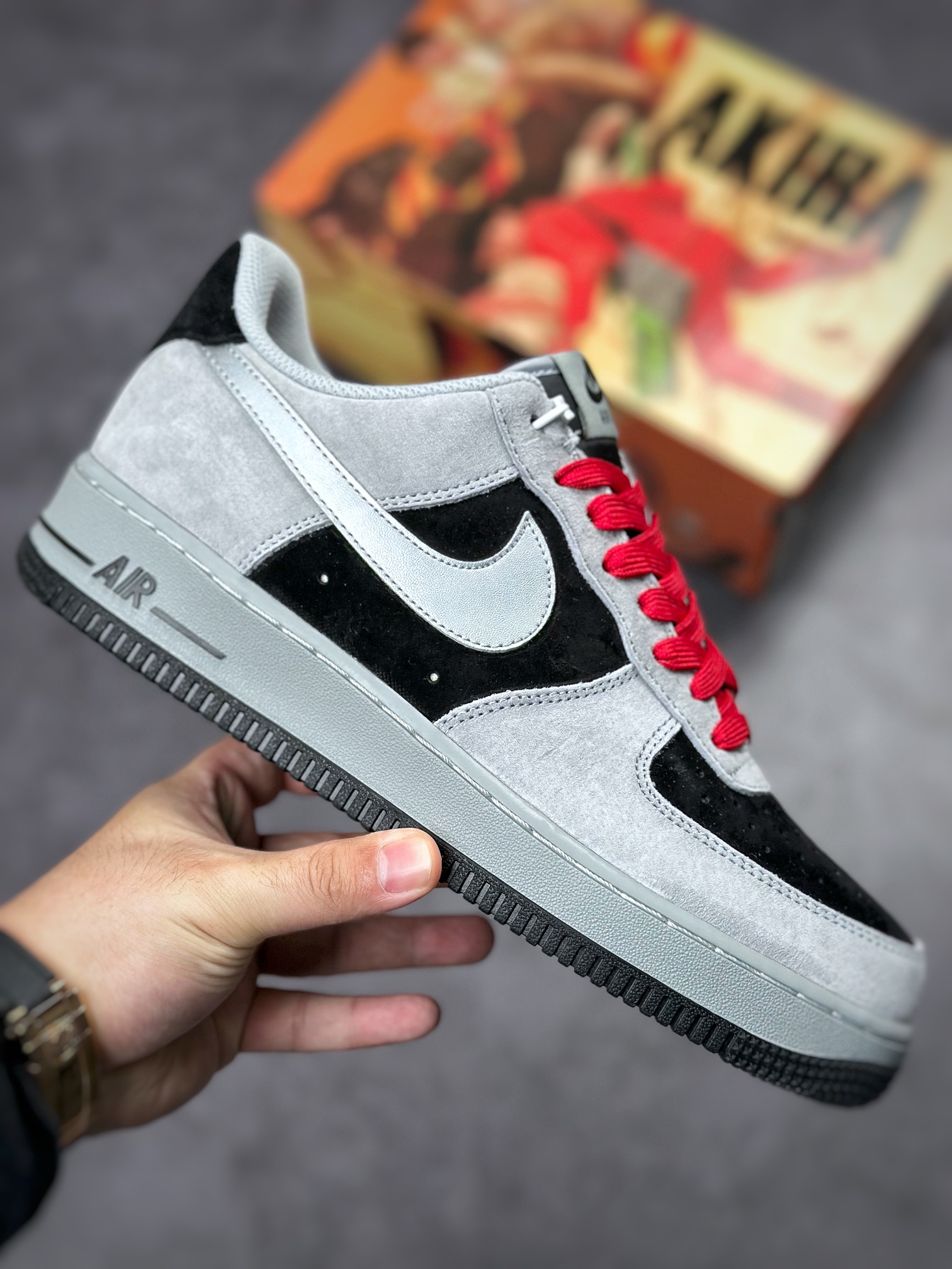 250 Nike Air Force 1 Low 07 黑灰银麂皮 DA0068-123