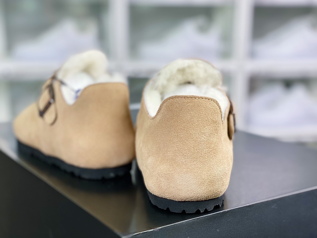 260 Birkenstock London Shearling Suede Leather 伦敦系列女士休闲鞋“翻毛沙灰加绒” 1020568 尺