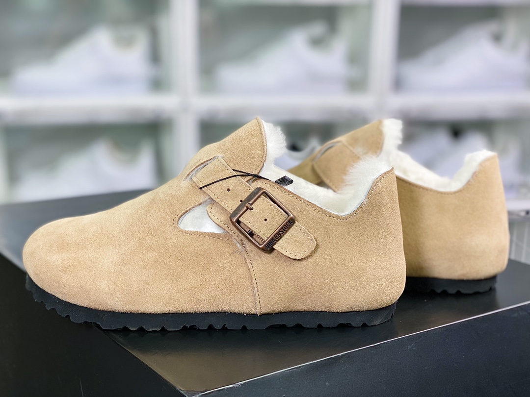 260 Birkenstock London Shearling Suede Leather 伦敦系列女士休闲鞋“翻毛沙灰加绒” 1020568 尺