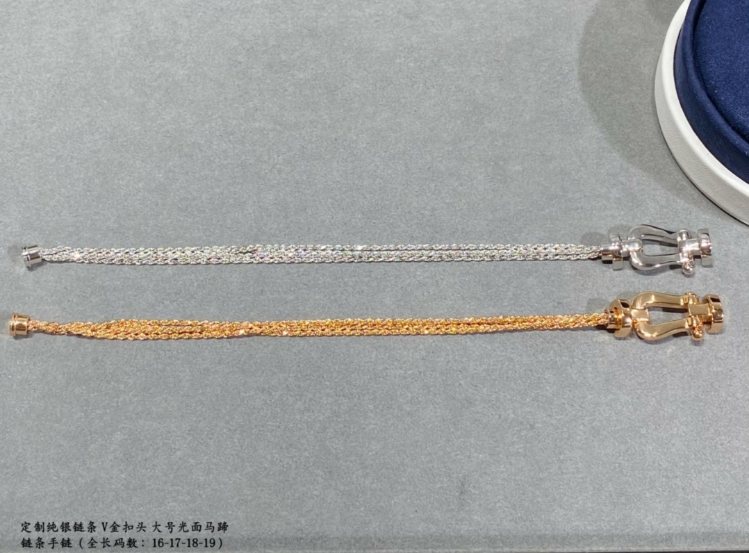  🆕 定制纯银链条⛓️V金扣头    大号全长16.17.18.19💥新品发布❤️费雷德大号光面马蹄链条
