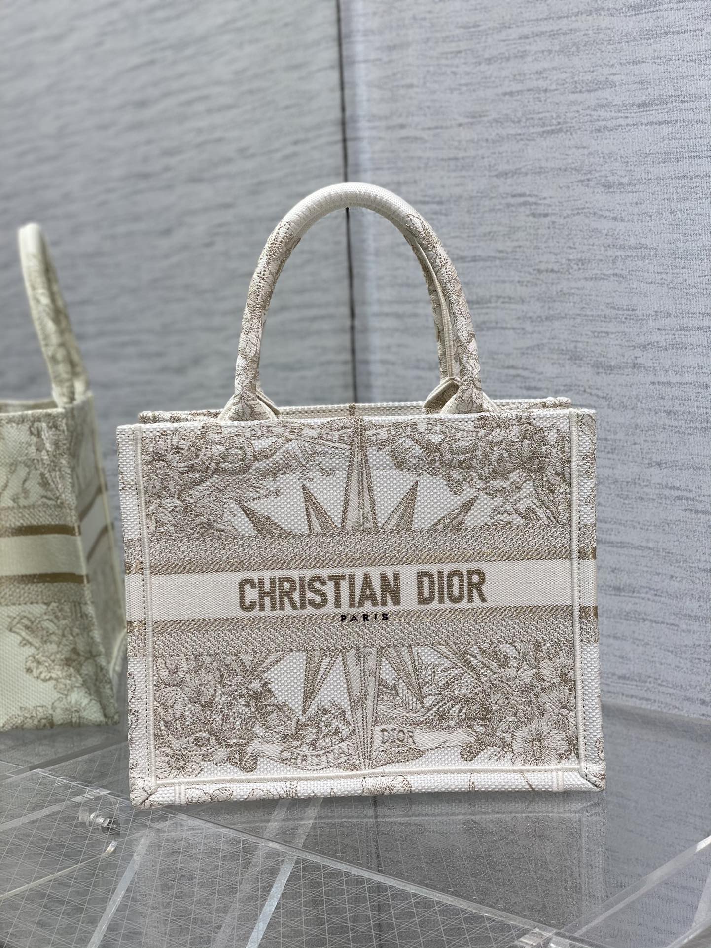Dior Tote Small Embroidered Letter Handbag