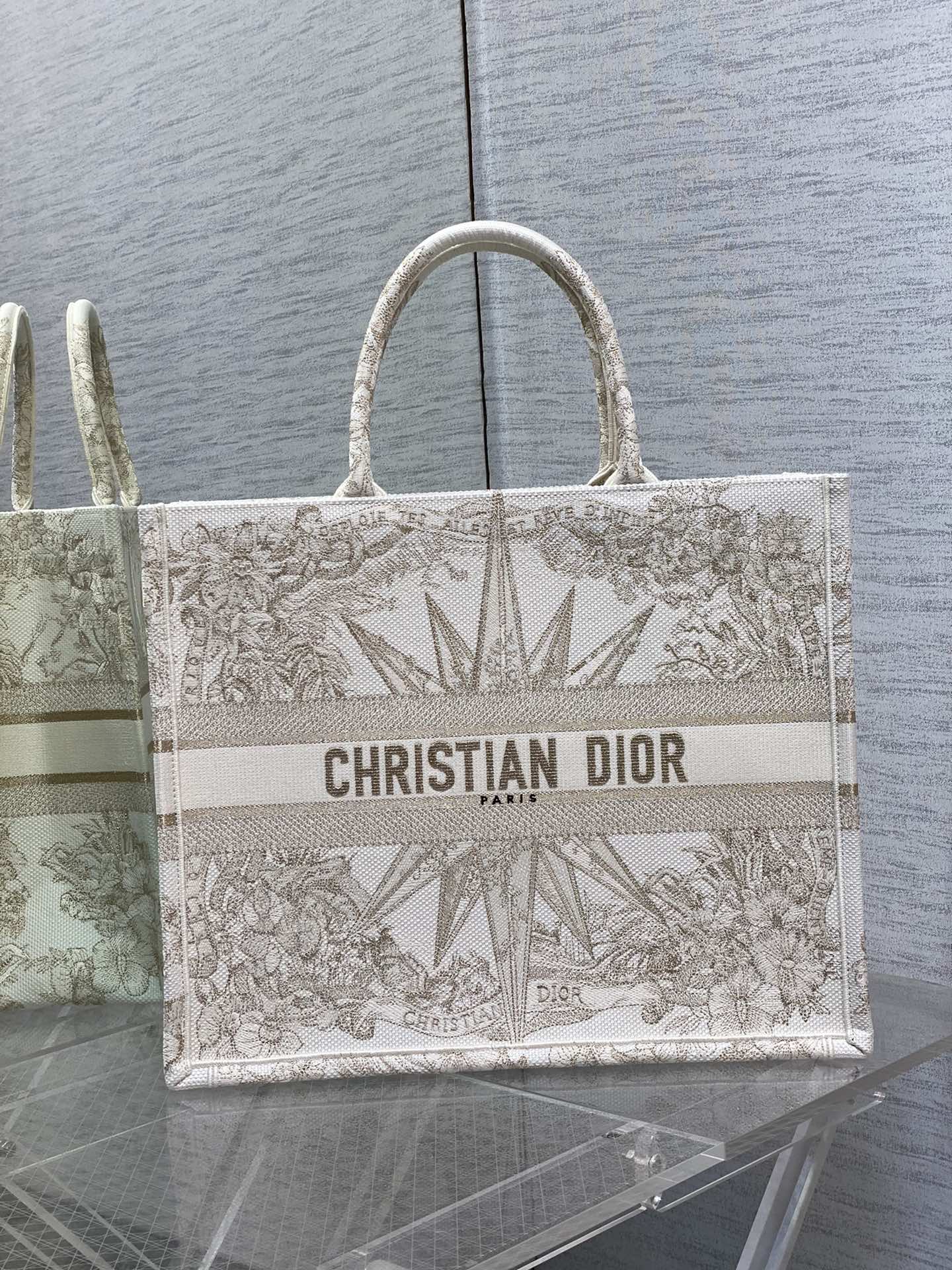 DIOR Tote Embroidered Eight-Pointed Star Handbag