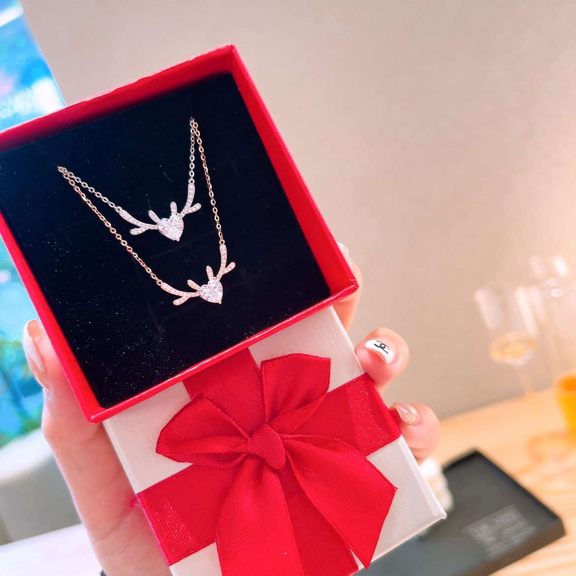 エレガント高品質シルバーネックレスゴールド 婚約