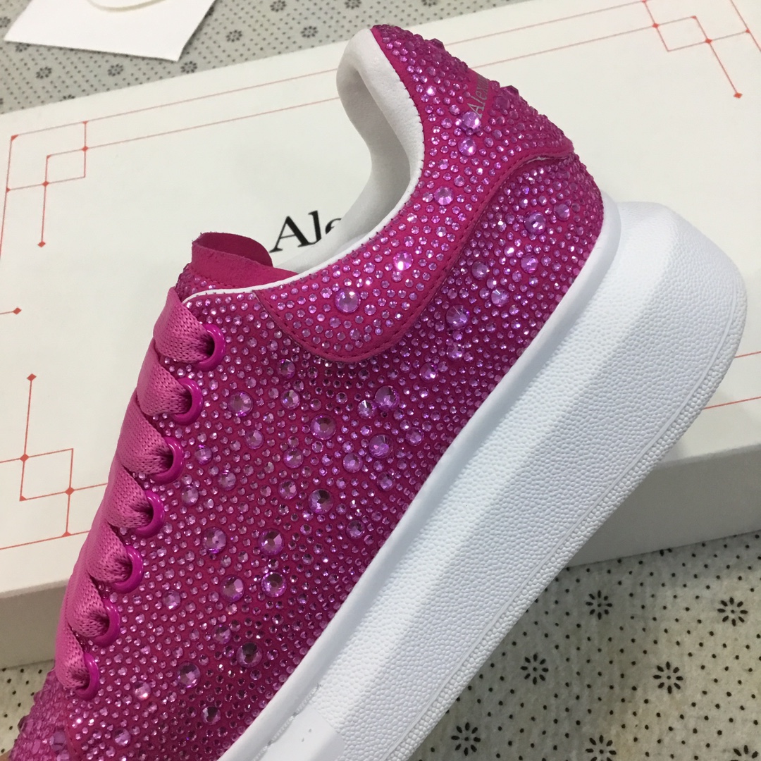 Alexander McQueen Women's Crystal-Embellished Velvet Sneakers - Pink 8 i1670601602 1775 5