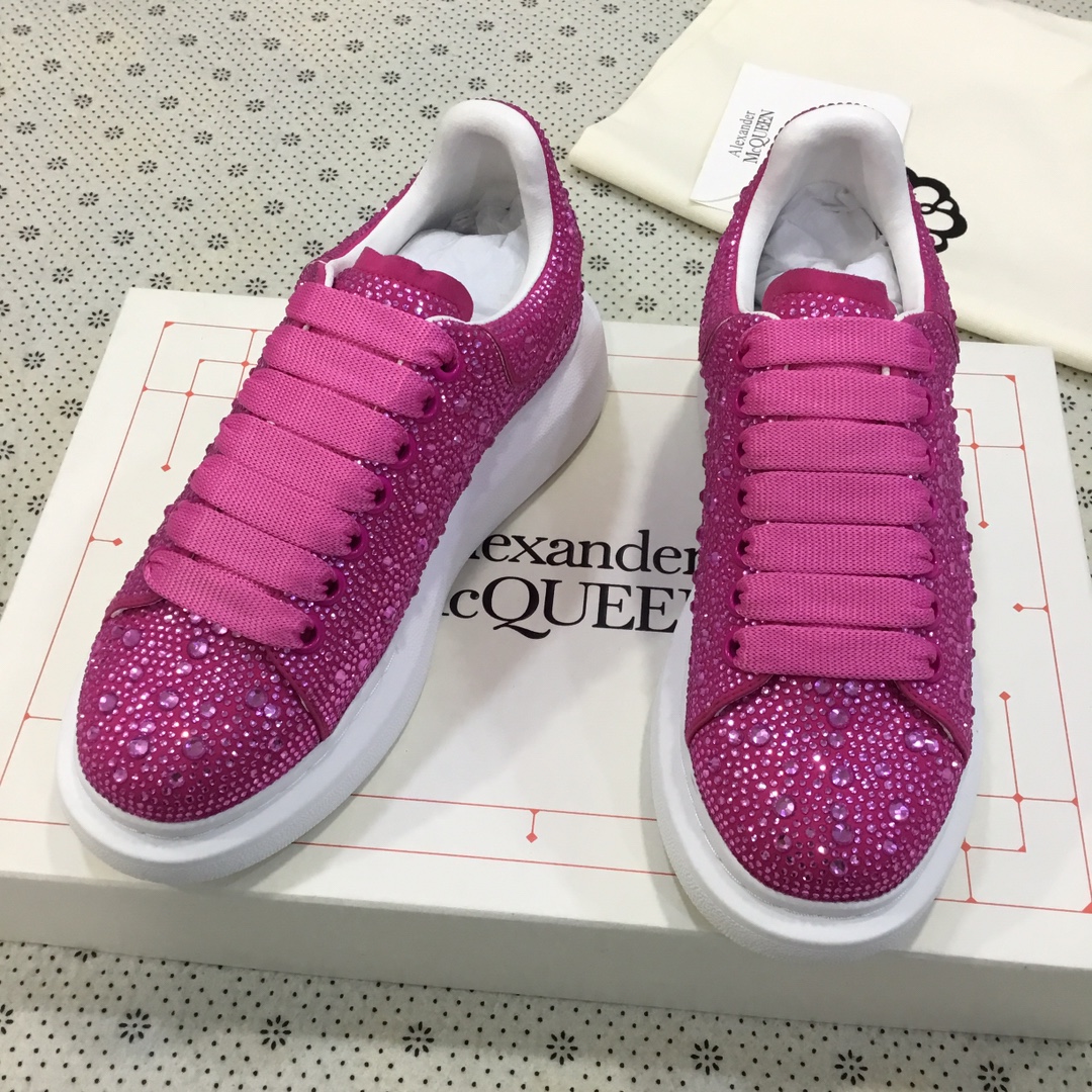 Alexander McQueen Women's Crystal-Embellished Velvet Sneakers - Pink 5 i1670601602 4636 2