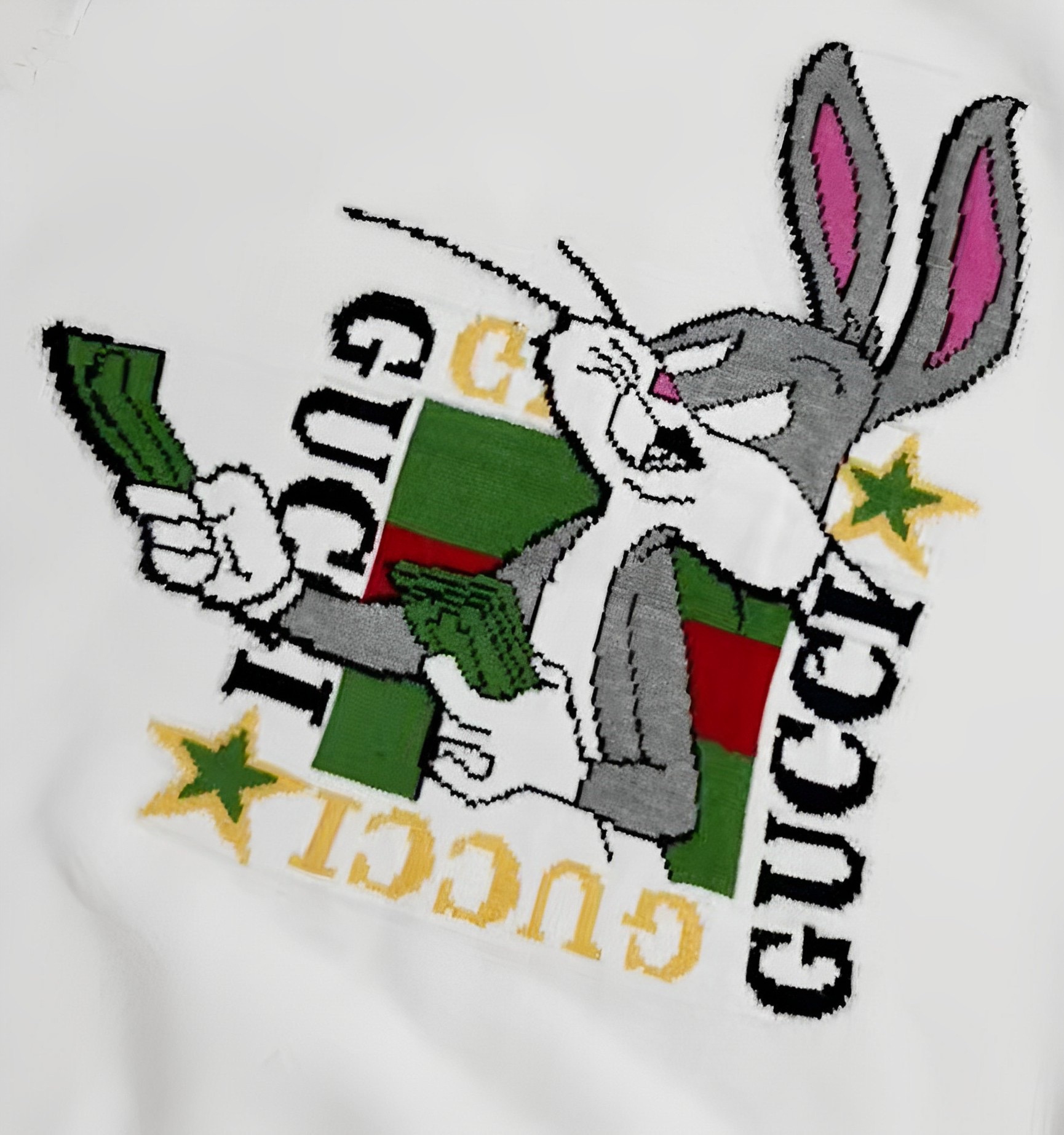 280 Gucci/古驰兔年限定款兔八哥提花休闲圆领毛衣