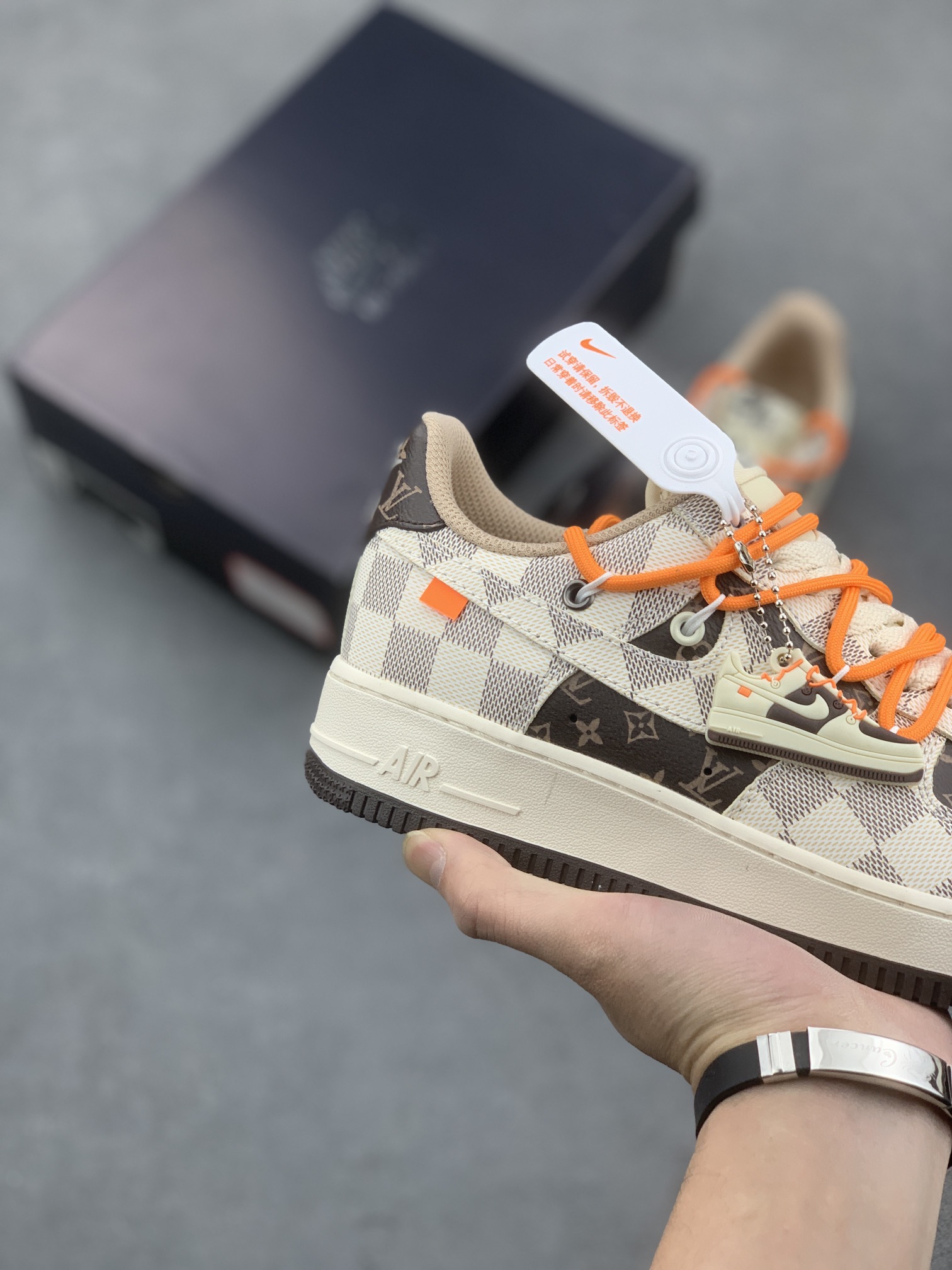 Nike Air Force 1 '07 Louis Vuitton Custom Sneakers - Butter White/Green 6 i1670620297 2945 4