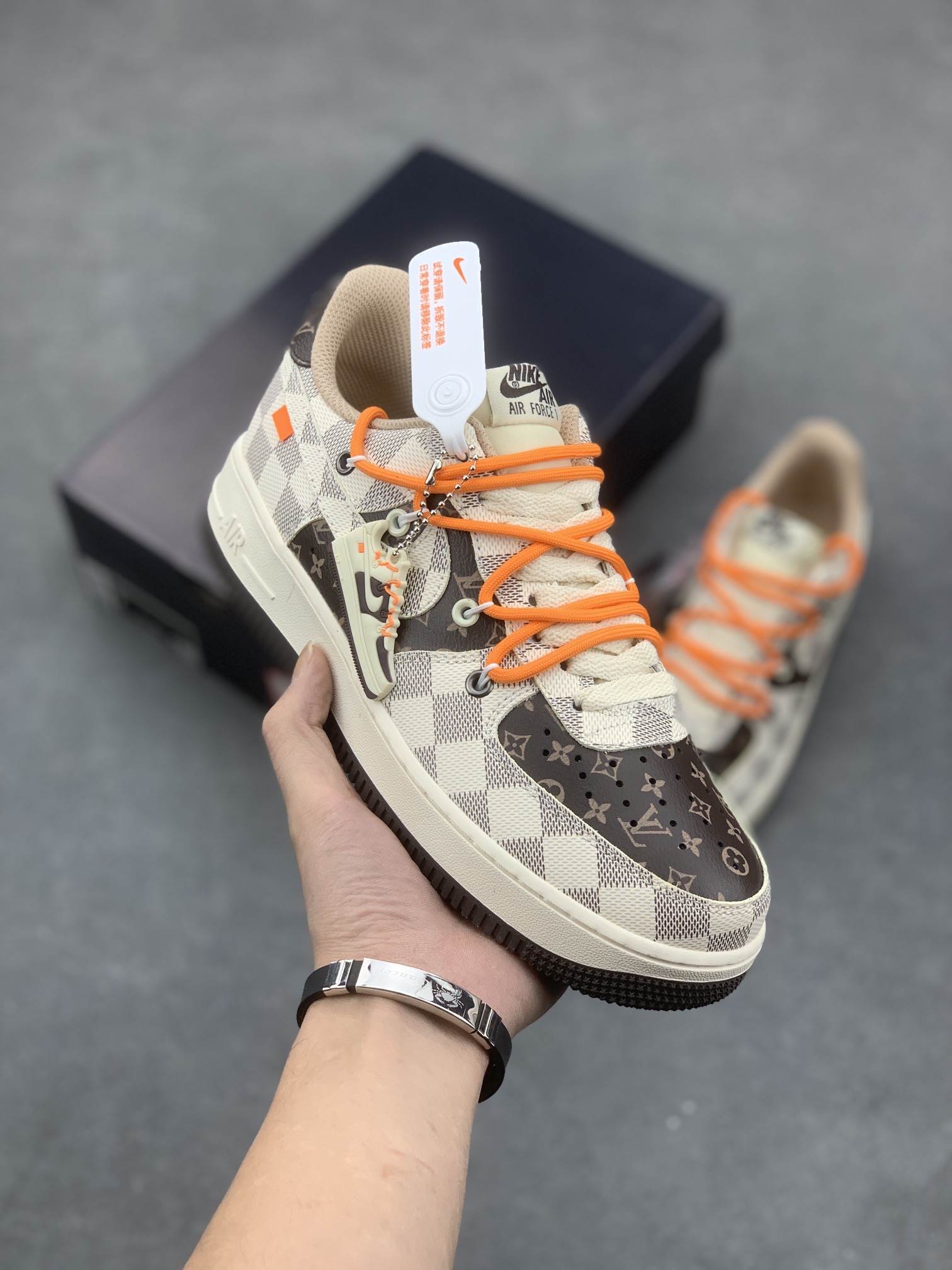 Nike Air Force 1 '07 Louis Vuitton Custom Sneakers - Butter White/Green 2 i1670620297 3399 0