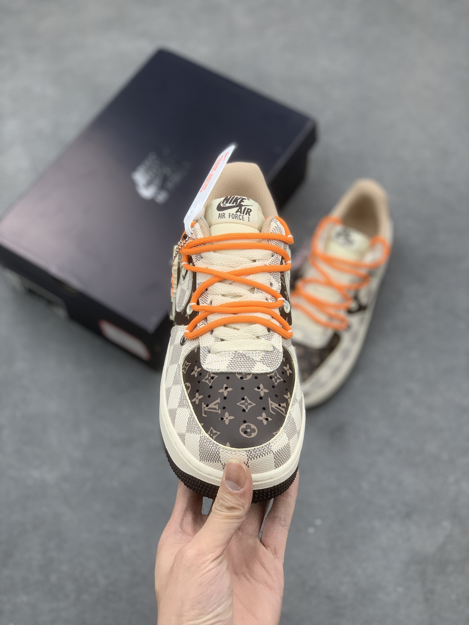 Nike Air Force 1 '07 Louis Vuitton Custom Sneakers - Butter White/Green 3 i1670620297 8563 1