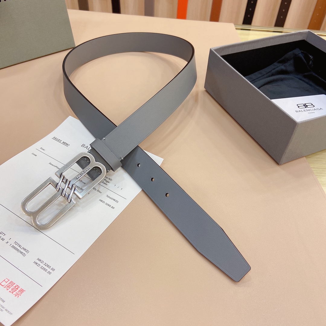 .0cm巴黎世家新款.双面头层小牛皮