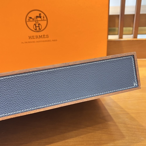 Hermes Tray:Sapele Wood, Smooth Bull Leather, 42x26x6cm, Gift Box 1 Hermes Tray:Sapele Wood, Smooth Bull Leather, 42x26x6cm, Gift Box