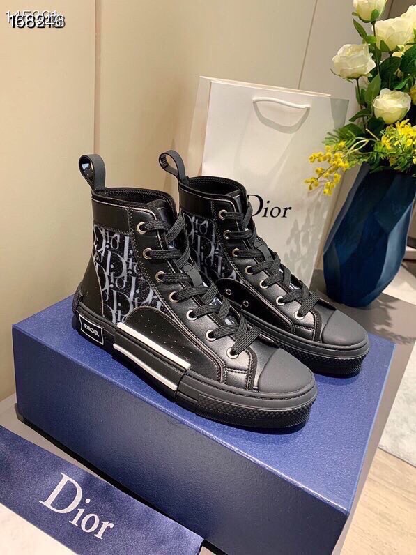 Dior Shoes Sneakers Black Grey Pink White Fabric Rubber Fashion High Tops