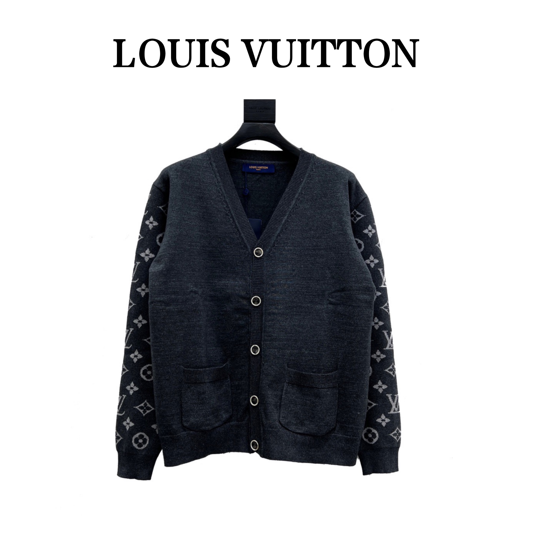 Louis Vuitton /路易威登 22FW老花袖V领开衫毛衣