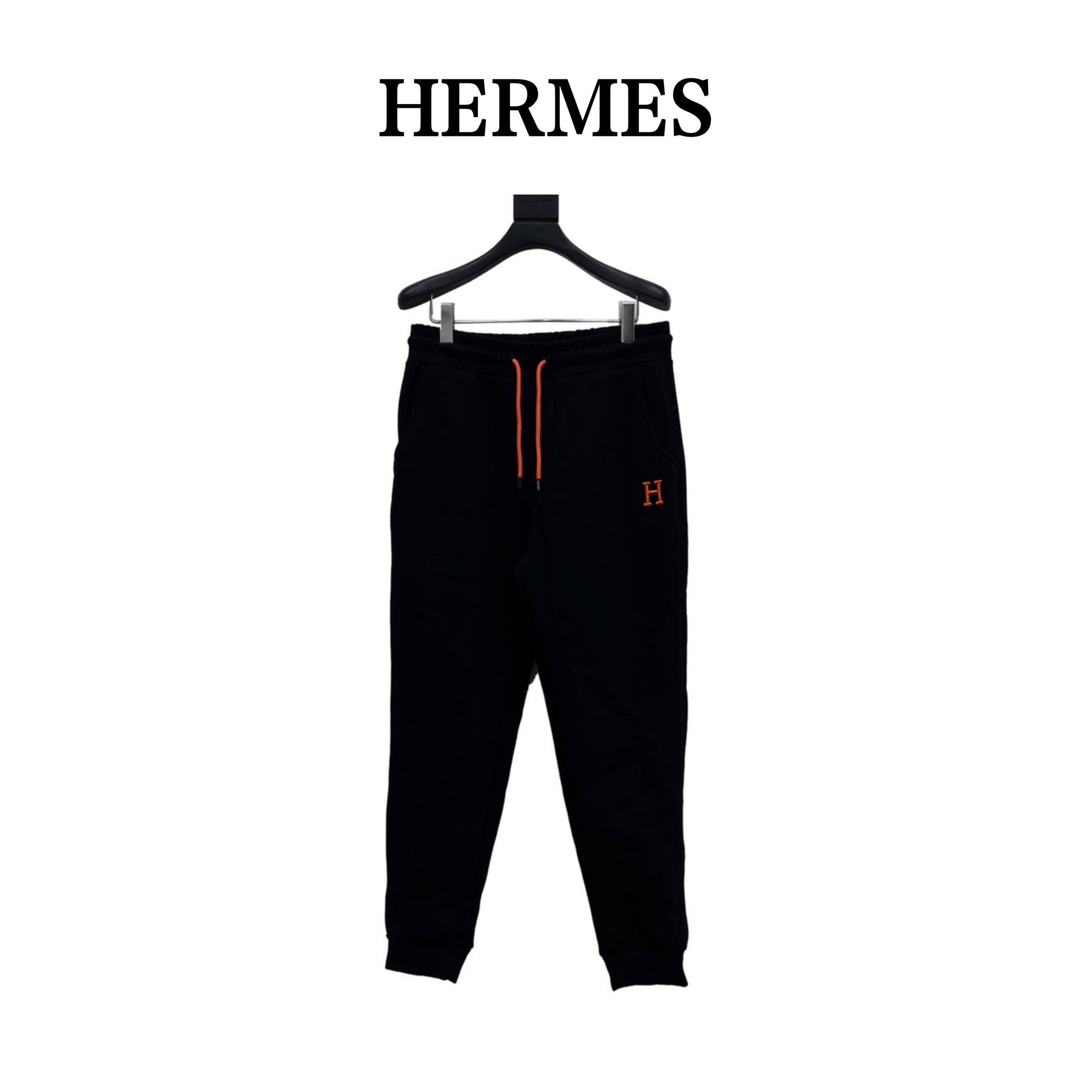 280 Hermes/爱马仕 22Fw 橙标刺绣加绒长裤