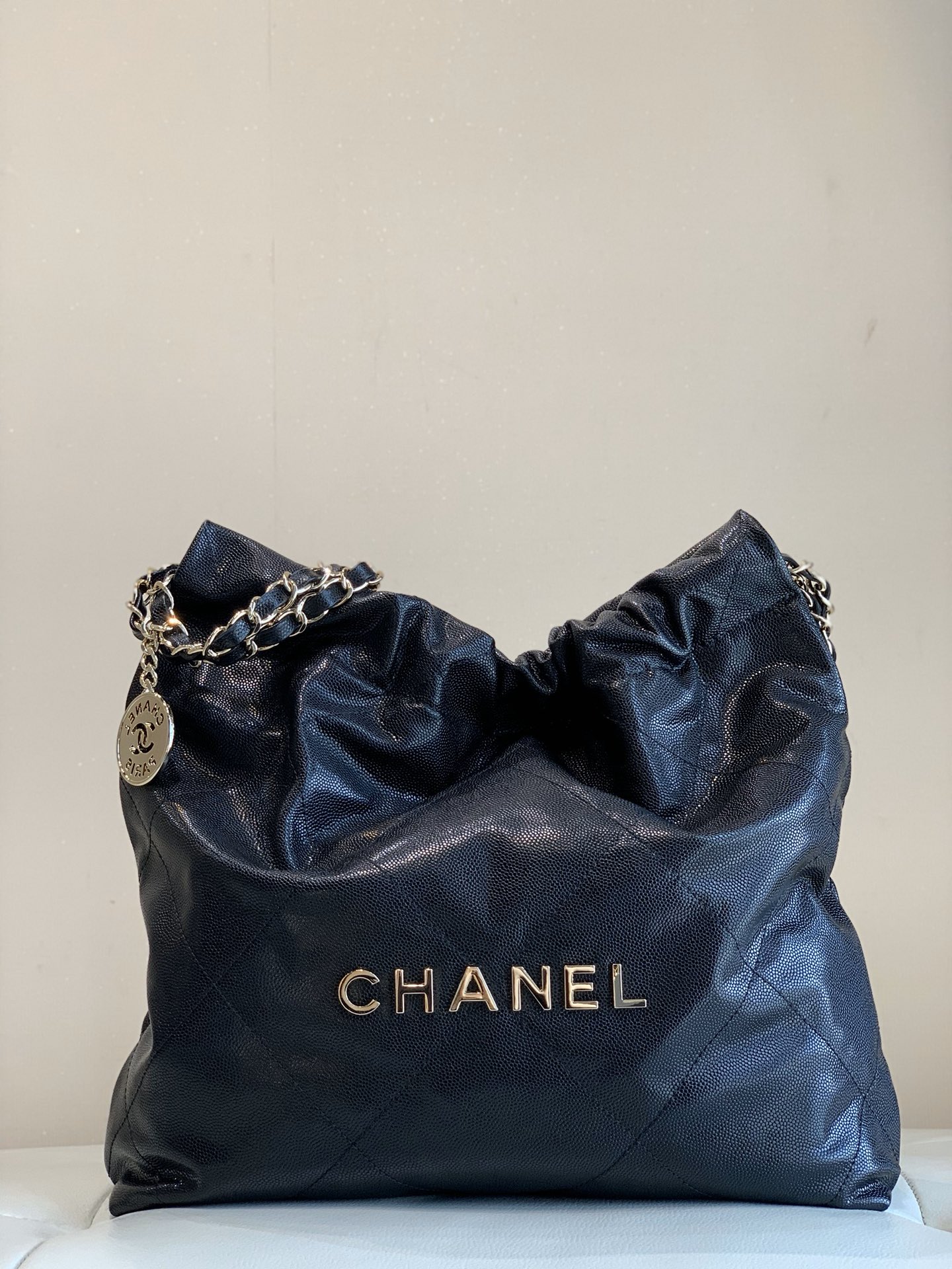CHANEL Très grande capacité logo vieilli cuir d'origine matelassé sac de l'année sac shopping cuir de vachette importé