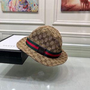 Gucci Hats Bucket Hat best website for replica Green Red Canvas Cowhide Fashion