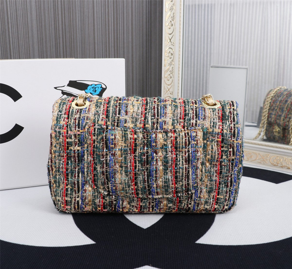 P200🌸CHANEL 2018早春编织CF 原版开模定制的金币复古双C logo 内里logo独特设计 尺寸25CM款号1112