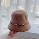 Chanel Hats Straw Hat Black Grey Wool Fall/Winter Collection Chains