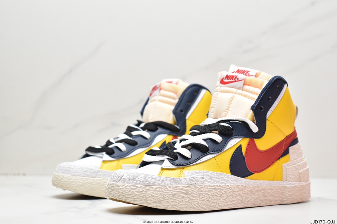 Sacai x /Nike Blazer Mid Trailblazer joint catwalk double hook double tongue men and women casual shoes lovers all-match sneakers BV0072-001/002/003/004