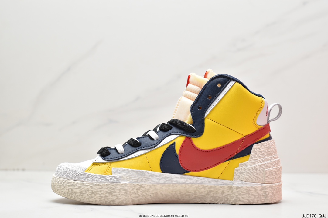 Sacai x /Nike Blazer Mid Trailblazer joint catwalk double hook double tongue men and women casual shoes lovers all-match sneakers BV0072-001/002/003/004