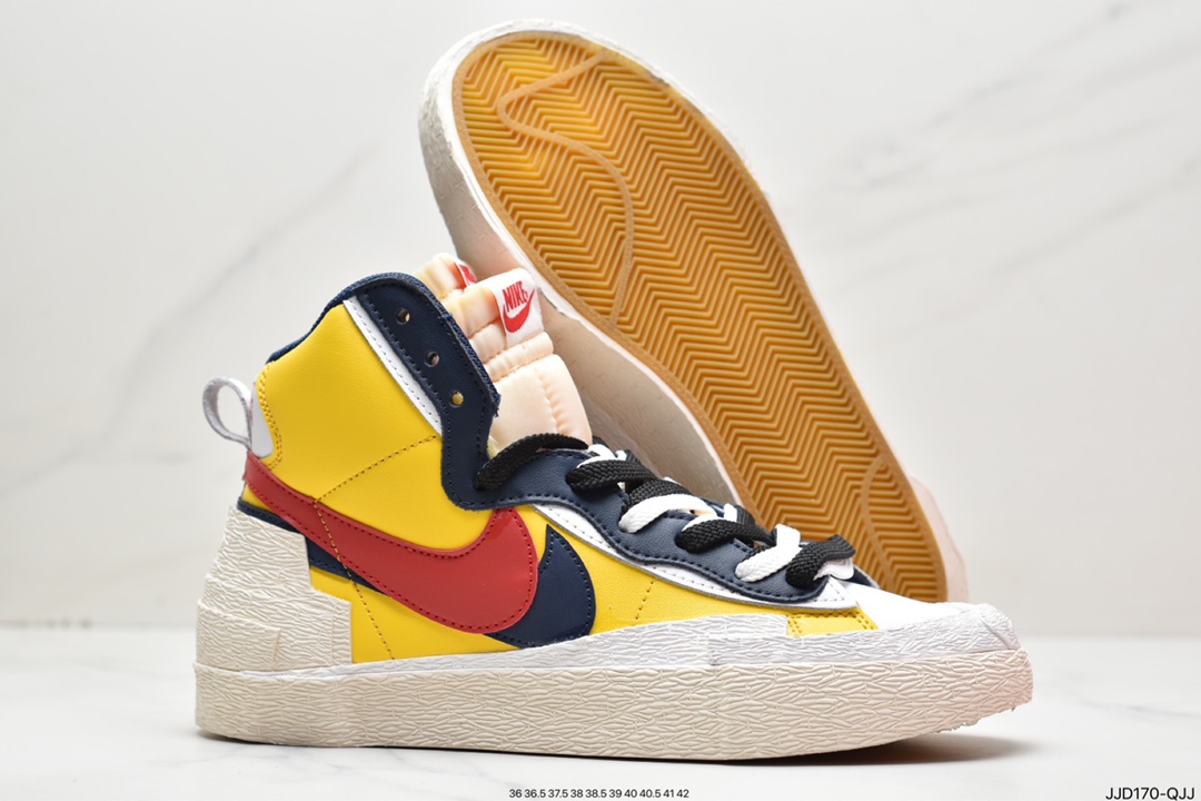 Sacai x /Nike Blazer Mid Trailblazer joint catwalk double hook double tongue men and women casual shoes lovers all-match sneakers BV0072-001/002/003/004