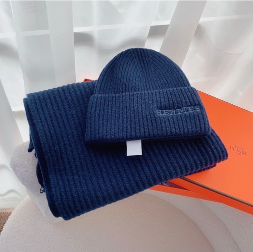 Hermes Cashmere Beanie Hat and Scarf Set - Unisex Winter Warm Knit 1 Hermes Cashmere Beanie Hat and Scarf Set - Unisex Winter Warm Knit