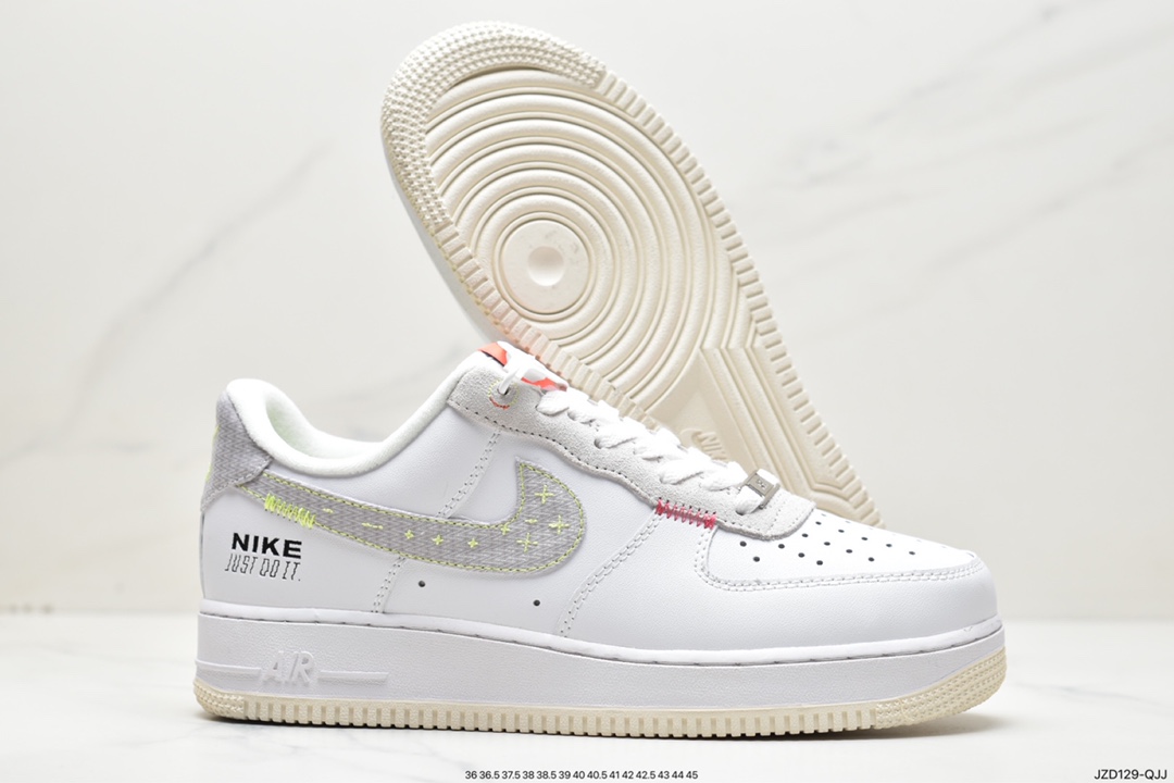 耐克Nike Air Force 1 Low Just Do It 白灰空军一号低帮FB1853-111