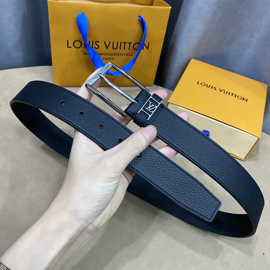 Louis Vuitton Belts Men Calfskin Cowhide