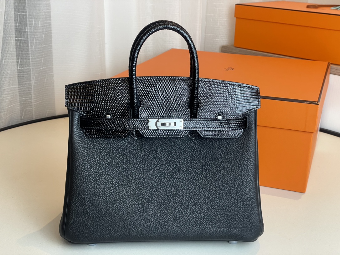 Hermes Birkin Bags Handbags Black Silver Hardware